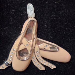 Harvey Lewis 3" Silver Plated Swarovski Ballerina Slippers Ornament